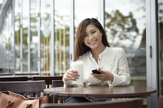 Asian Lady and Coffee copy